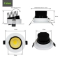 Preview: Einbauspot Led 7W Einbaustrahler Cob Lampe Licht Einbauleuch